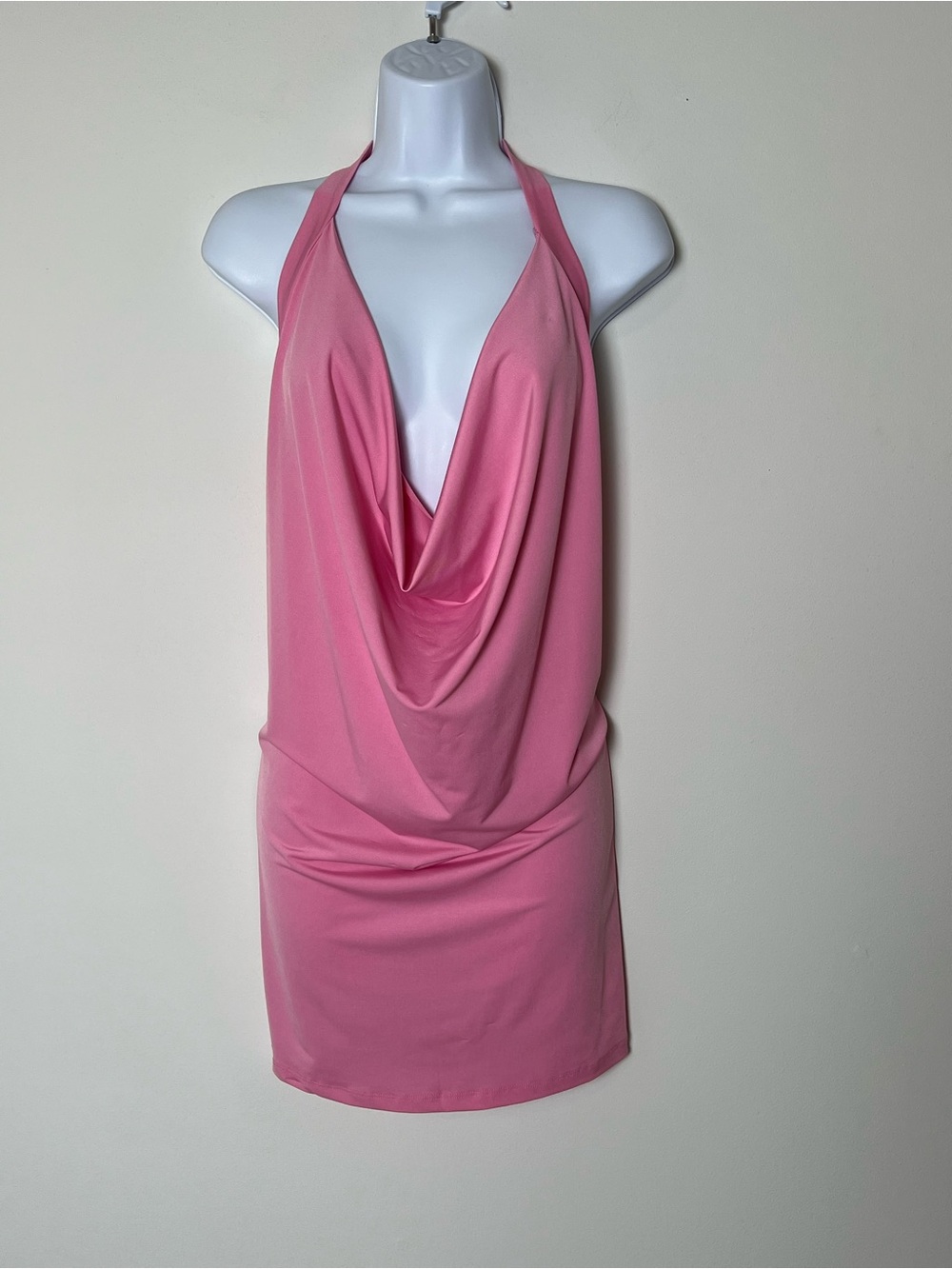 Versace Jeans Couture Pink Halter Dress Cowl Neck Ittierre Vintage S.P.A. NWT Sm